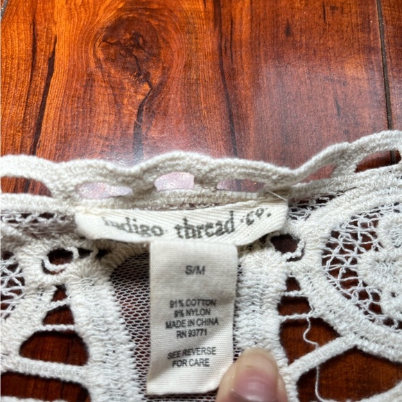 Open front lace Cardigan Indigo Thread Co, Size S/M - Picture 4 of 9